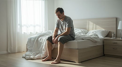 Девушка с тревогой смотрит вниз